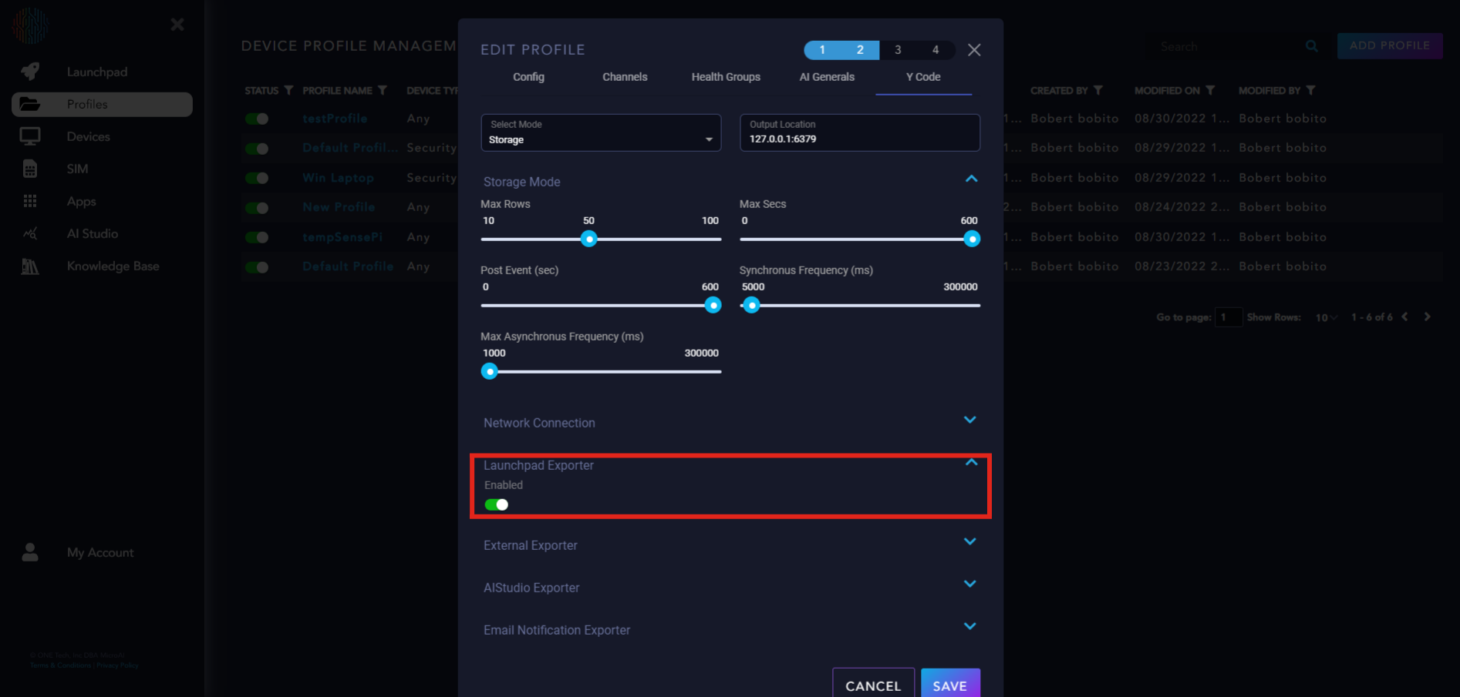 Y Code Launchpad Exporter