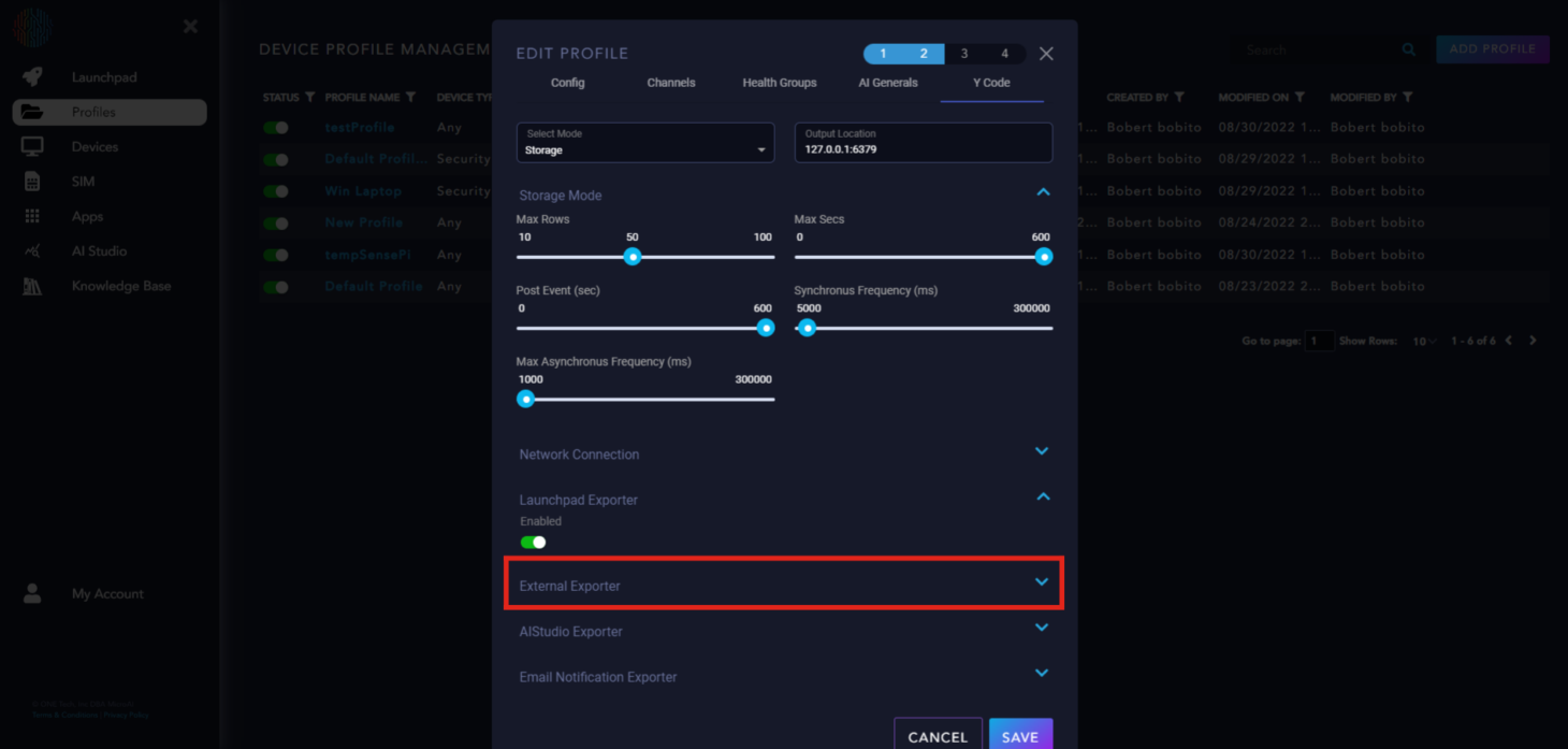 Y Code External Exporter